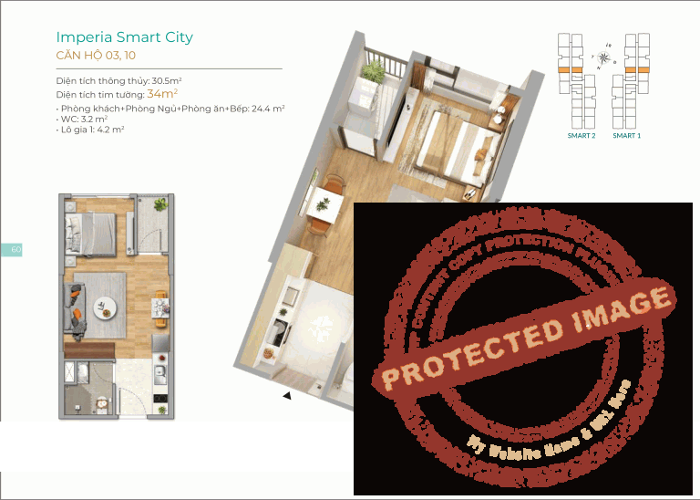 Hình ảnh, Layout Thiết kế căn hộ 03, 10 Chung cư Imperia Smart City