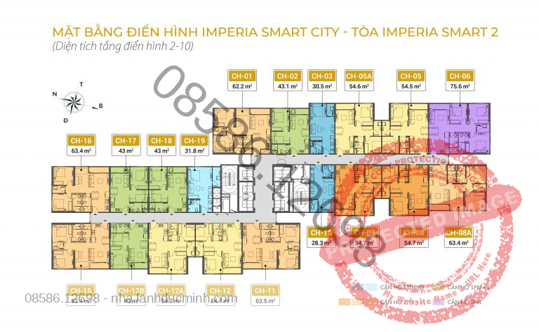 Mặt Bằng căn hộ Imperia Smart City 2 Tầng 2-10